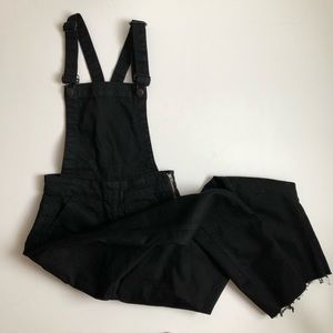 Denim skinny overalls